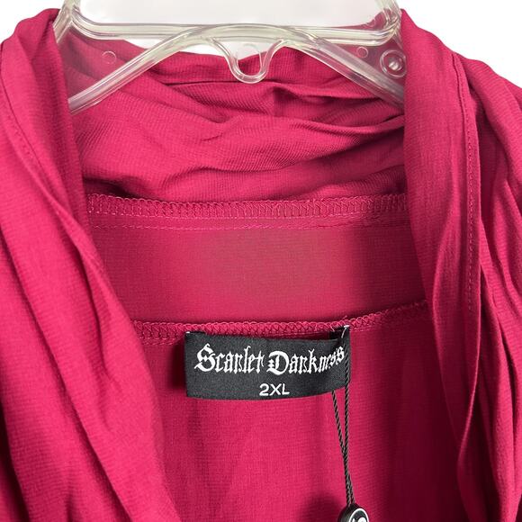 Scarlet Darkness Victorian Pleated Shirt Lace Up Work Blouse Plus Size XXL - Picture 6 of 6
